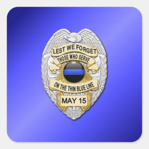 Thin Blue Line Square Sticker