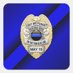 Thin Blue Line Square Sticker