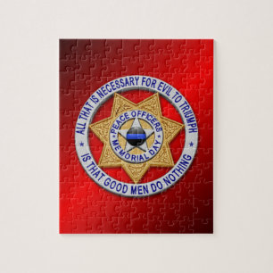 Thin Blue Line Star Badge Jigsaw Puzzle