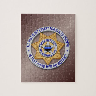 Thin Blue Line Star Badge Jigsaw Puzzle