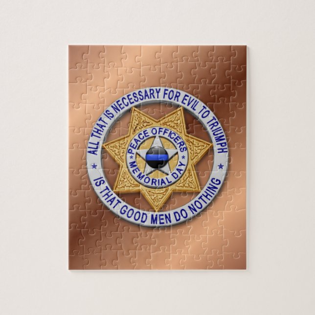 Thin Blue Line Star Badge Jigsaw Puzzle (Vertical)