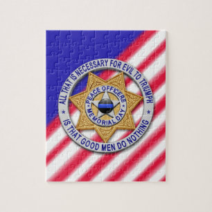 Thin Blue Line Star Badge Jigsaw Puzzle