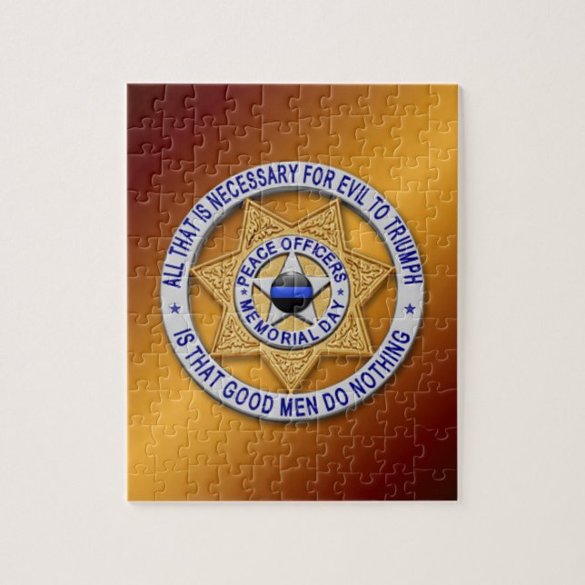 Thin Blue Line Star Badge Jigsaw Puzzle (Vertical)