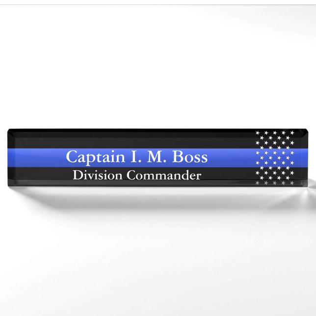 Thin Blue Line - Stars Nameplate (Front)