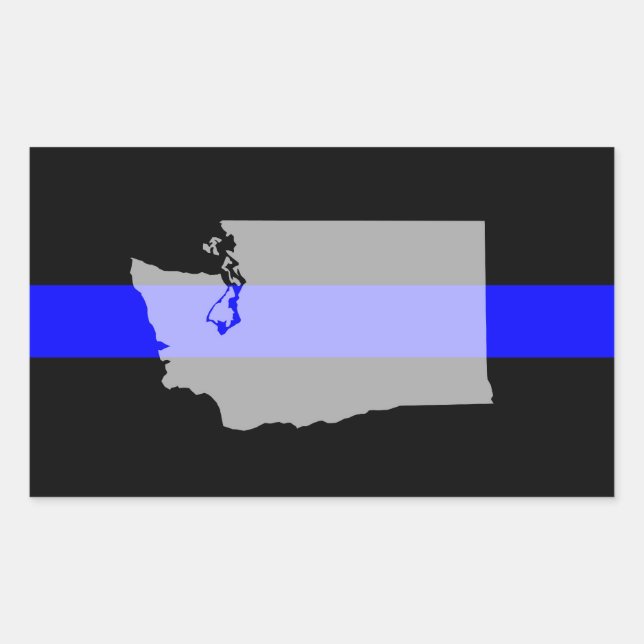 Thin Blue Line Sticker (Set of 4) - WA State (Front)