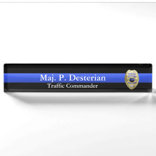 Thin Blue Line - Super Hi Res Police Command Badge Nameplate
