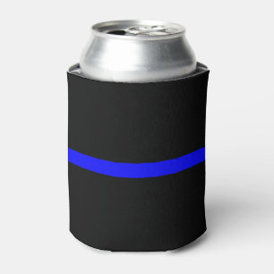 Thin Blue Line Symbolic Memorial on a Can Cooler