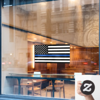 Thin Blue Line Tattered Distressed Flag Window Cli Window Cling