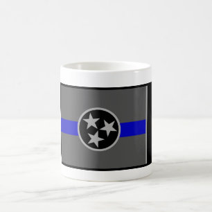 THIN BLUE LINE TENNESSEE STATE FLAG COFFEE MUG