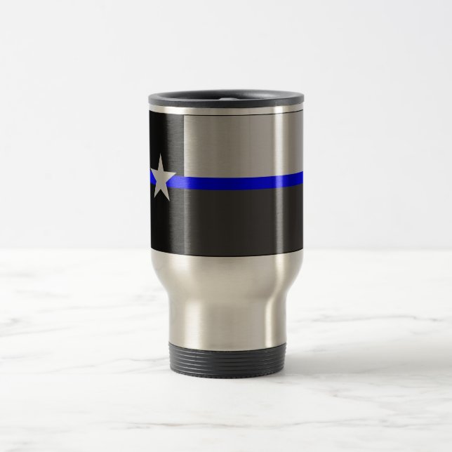 THIN BLUE LINE TEXAS STATE FLAG COFFEE MUG (Center)