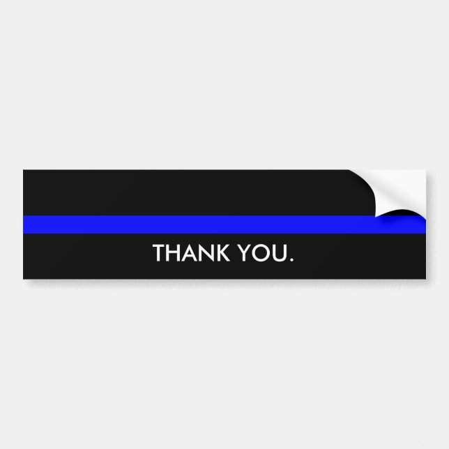 Thin Blue Line - Thank You Bumper Sticker (Front)