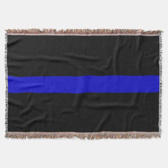 Thin Blue Line Throw Blanket (Front)
