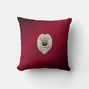 Thin Blue Line Throw Pillow