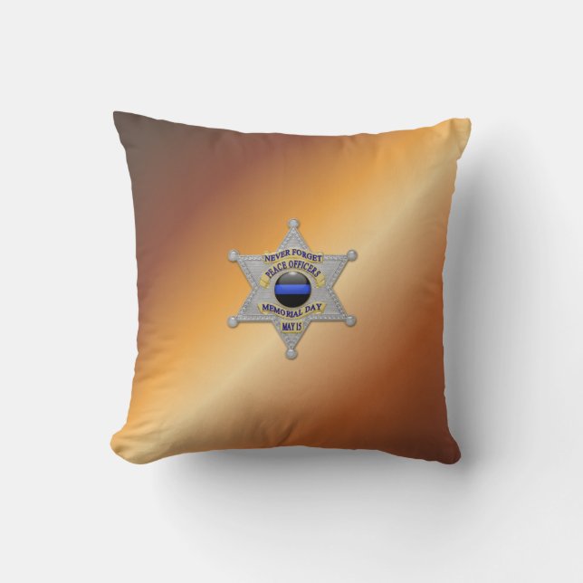 Thin Blue Line Throw Pillow (Front)