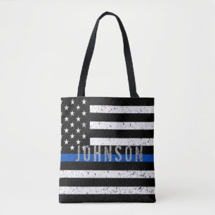 Thin Blue Line Tote Bag