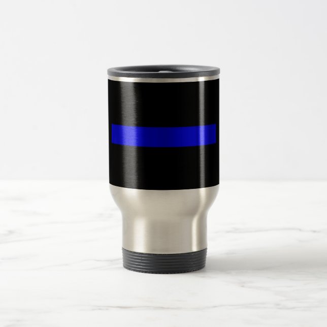 Thin Blue Line Travel Coffee Mug (Center)