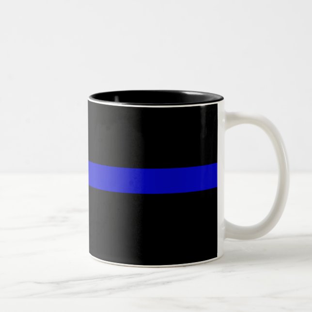 Thin Blue Line Two-Tone Coffee Mug (Right)