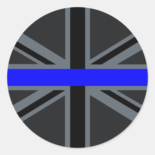 Thin Blue Line Union Jack Decor Classic Round Sticker (Front)