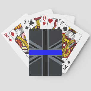 Thin Blue Line Union Jack Decor Playing Cards