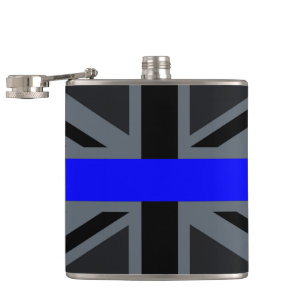 Thin Blue Line Union Jack Design Hip Flask