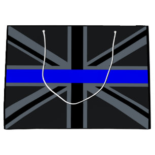 Thin Blue Line Union Jack Design Large Gift Bag