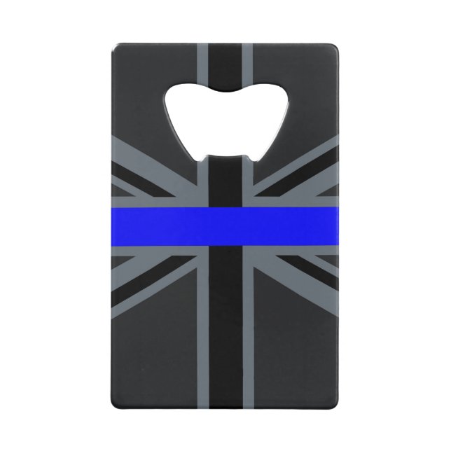 Thin Blue Line Union Jack Design Wallet Bottle Opener (Front)