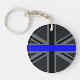 Thin Blue Line Union Jack Keychain