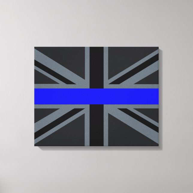 Thin Blue Line Union Jack Style Canvas Print (Front)