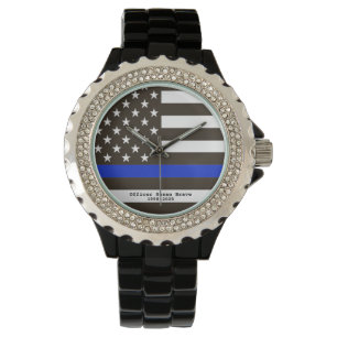 *~* Thin Blue Line USA Flag Police Officer Woman's Watch