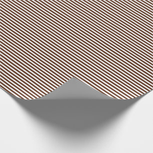 Thin Brown and White Stripes Wrapping Paper