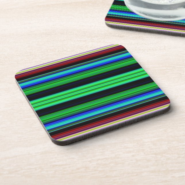 Thin Colorful Stripes - 1 Coaster (Left Side)