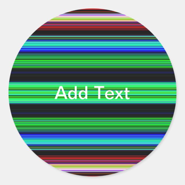 Thin Colourful Stripes - 1 Classic Round Sticker (Front)