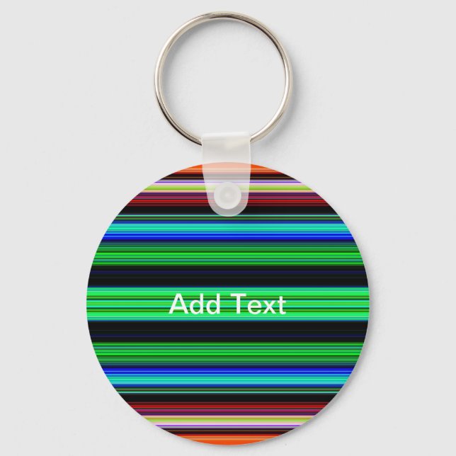 Thin Colourful Stripes - 1 Keychain (Front)