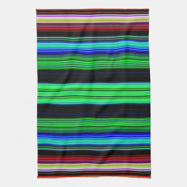 Thin Colourful Stripes - 1 Kitchen Towel (Vertical)