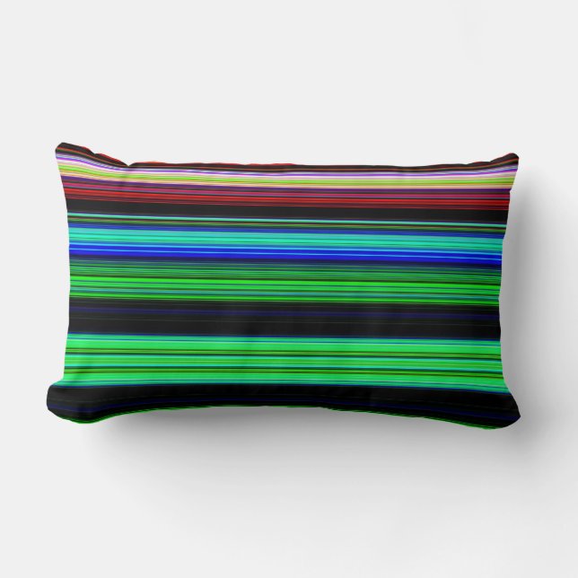 Thin Colourful Stripes - 1 Lumbar Pillow (Front)