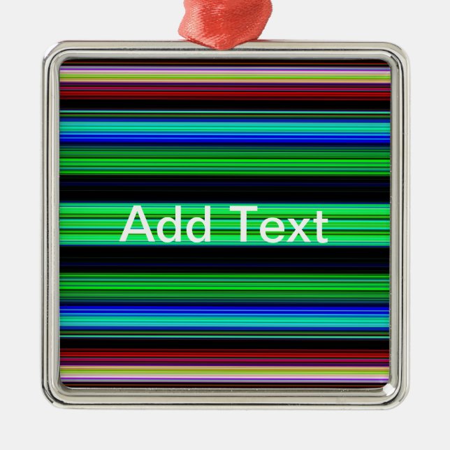 Thin Colourful Stripes - 1 Metal Ornament (Front)