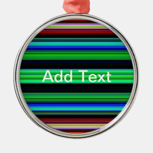 Thin Colourful Stripes - 1 Metal Ornament (Front)