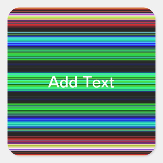 Thin Colourful Stripes - 1 Square Sticker (Front)