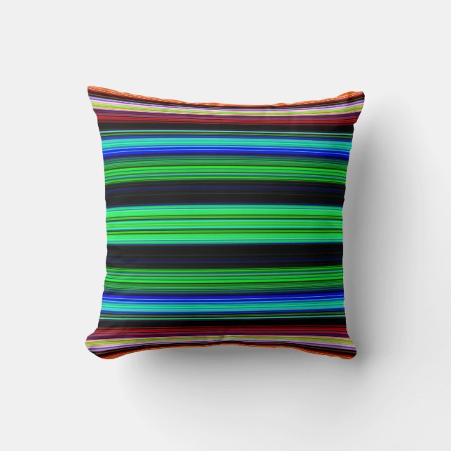 Thin Colourful Stripes - 1 Throw Pillow (Front)