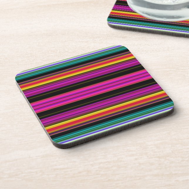 Thin Colourful Stripes - 2 Coaster (Left Side)