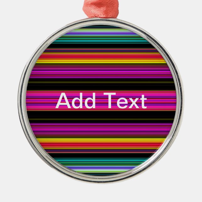 Thin Colourful Stripes - 2 Metal Ornament (Front)