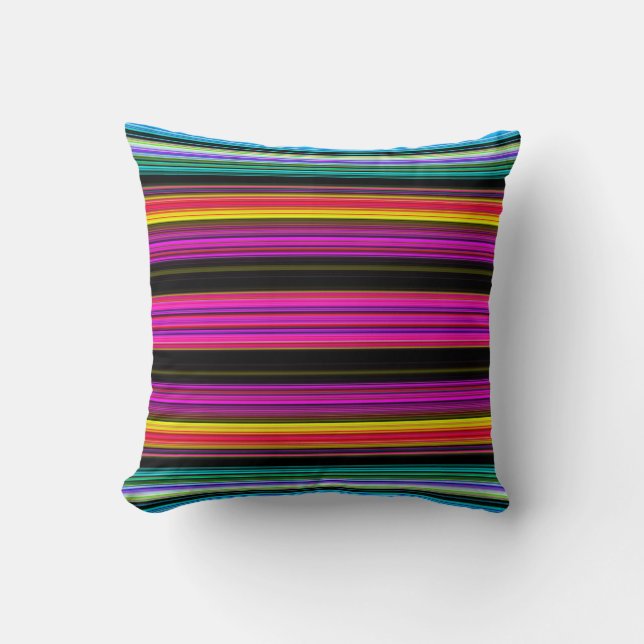 Thin Colourful Stripes - 2 Throw Pillow (Front)