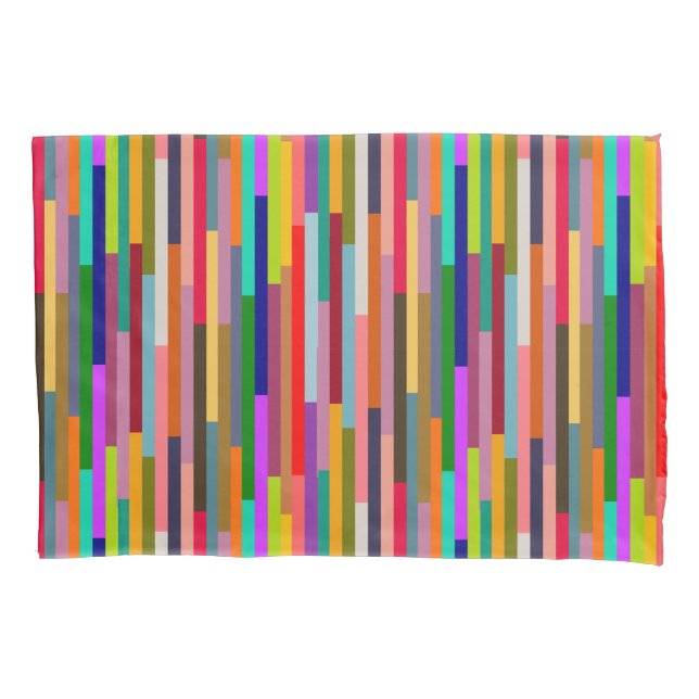 Thin Colourful Stripes  Pillowcase (Front)