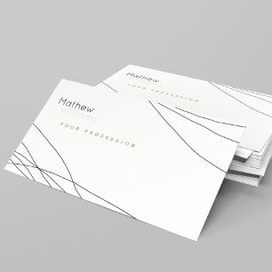 thin curved lines on an elegant white business card