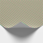Thin Dark Red, Green and White Stripes Wrapping Paper<br><div class="desc">A wrapping paper designed with a dark red, green and white striped pattern in thin width. Customize the white color in an easy way.</div>