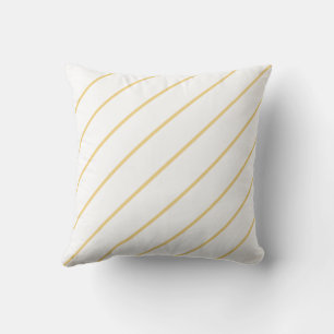 Thin Diagonal Light Yellow Throw Pillow