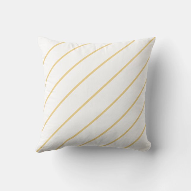 Thin Diagonal Light Yellow Throw Pillow (Back)