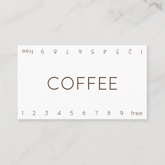 Thin Double Number Loyalty Coffee Punch-Card (Front)
