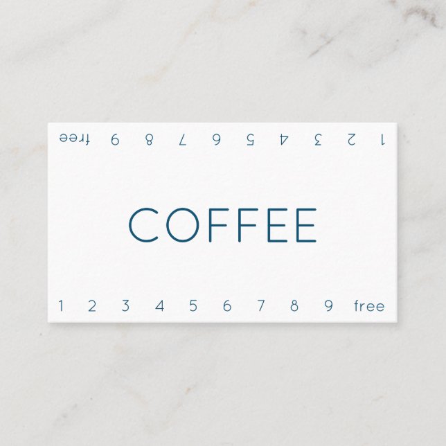 Thin Double Number Loyalty Coffee Punch-Card (Front)