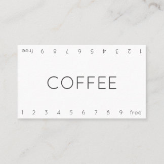 Thin Double Number Loyalty Coffee Punch-Card Card